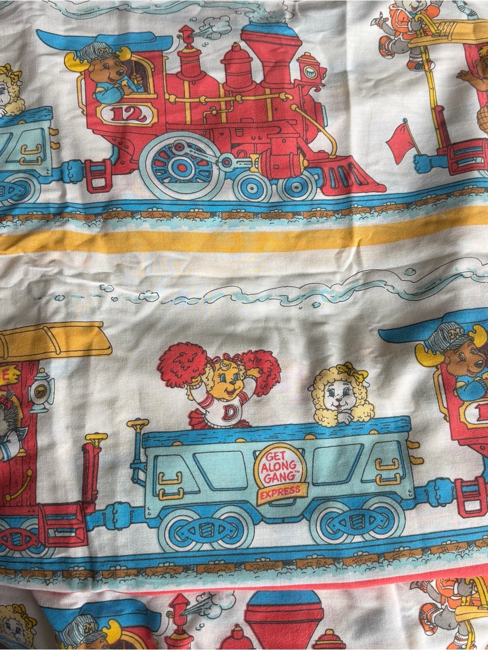 1980s Vintage Get Along Gang twin flat sheet